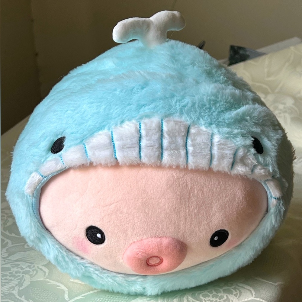 14” Takashoji Blue Whale Kigurumi Costume Pink Octopus Stuffed Animal Plush